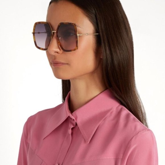 🔥 NEW GUCCI WOMEN'S HAVANA SUNGLASSES W/ CASE - Picture 4 of 5